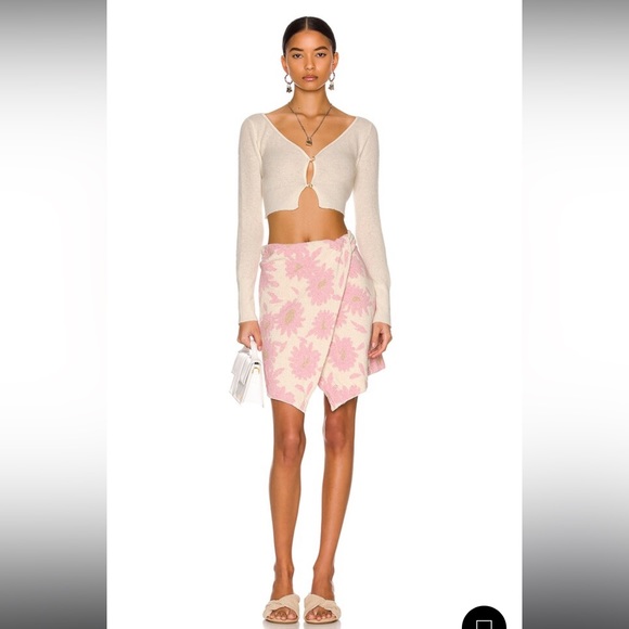 JACQUEMUS La Jupe Bagnu in Pink Flowers - Picture 4 of 4